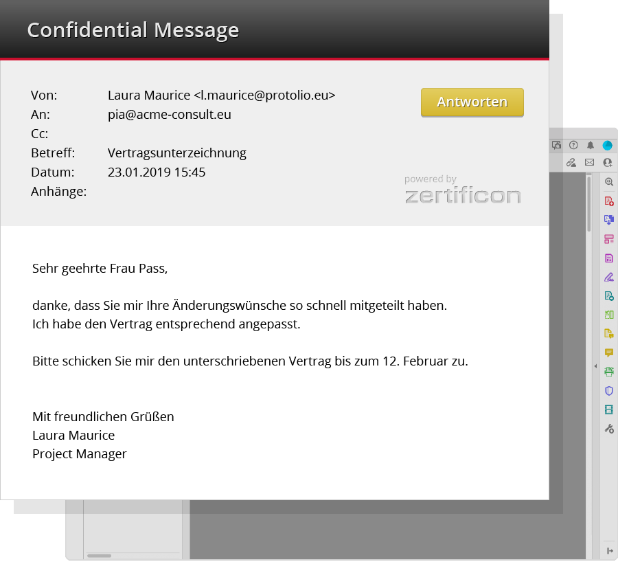E-Mail als verschlüsselte PDF zustellen