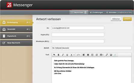 Z1 Messenger Nachrichtenverlauf